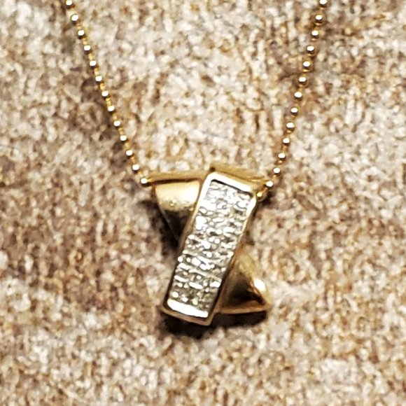 14K   YELLOW   GOLD  DIAMOND   PENDANT - Picture 5 of 9